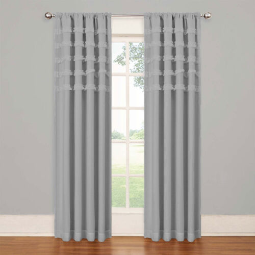 Tenda per porta e finestra superiore arricciacapelli tasca tutte le dimensioni e colore 2 pannello 100% cotone - Foto 25 di 26