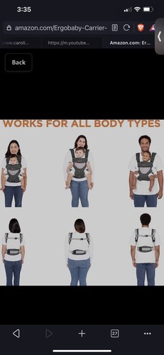 ERGO Baby ergobaby Four 4 Position 360 Infant Carrier Black Camel BC360BLKCAM1NL - Picture 2 of 11