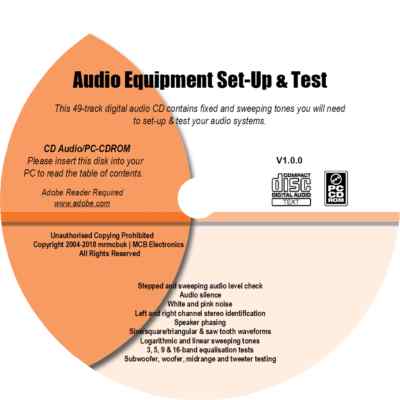 Audio Equipment Set-Up & Test Tones CD - 49 Tracks