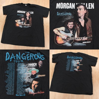 Morgan Wallen Hardy Larry Fleet Dangerous Tour 2022 concert tee t-shirt 2XL tag