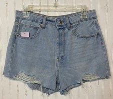 Wild Fable Womens Blue Super High Rise Cut Off Jean Shorts Size 8 .