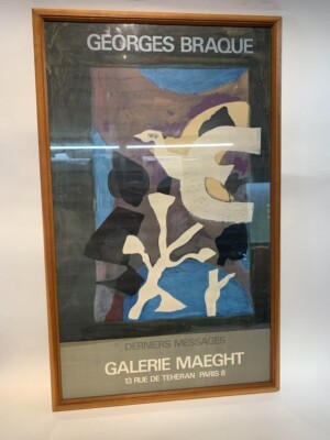 George Braque 1978 Vintage Lithograph Poster Print MAEGHT Gallery