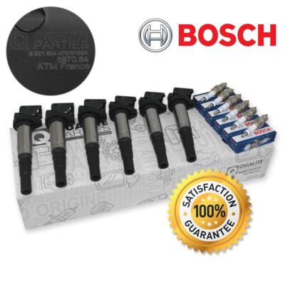 6x BOSCH ZÜNDKERZE + ZÜNDSPULE FÜR BMW X1 X3 X5 X6 Z3 Z4 E46 E39 E81 E87 E60 F20