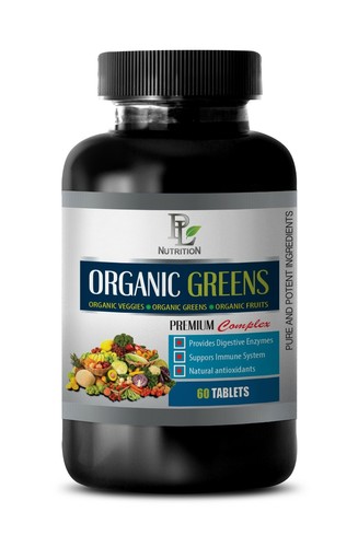 anti inflammation vitamins - ORGANIC GREENS - asparagus supplement 1 BOTTLE - Afbeelding 1 van 11