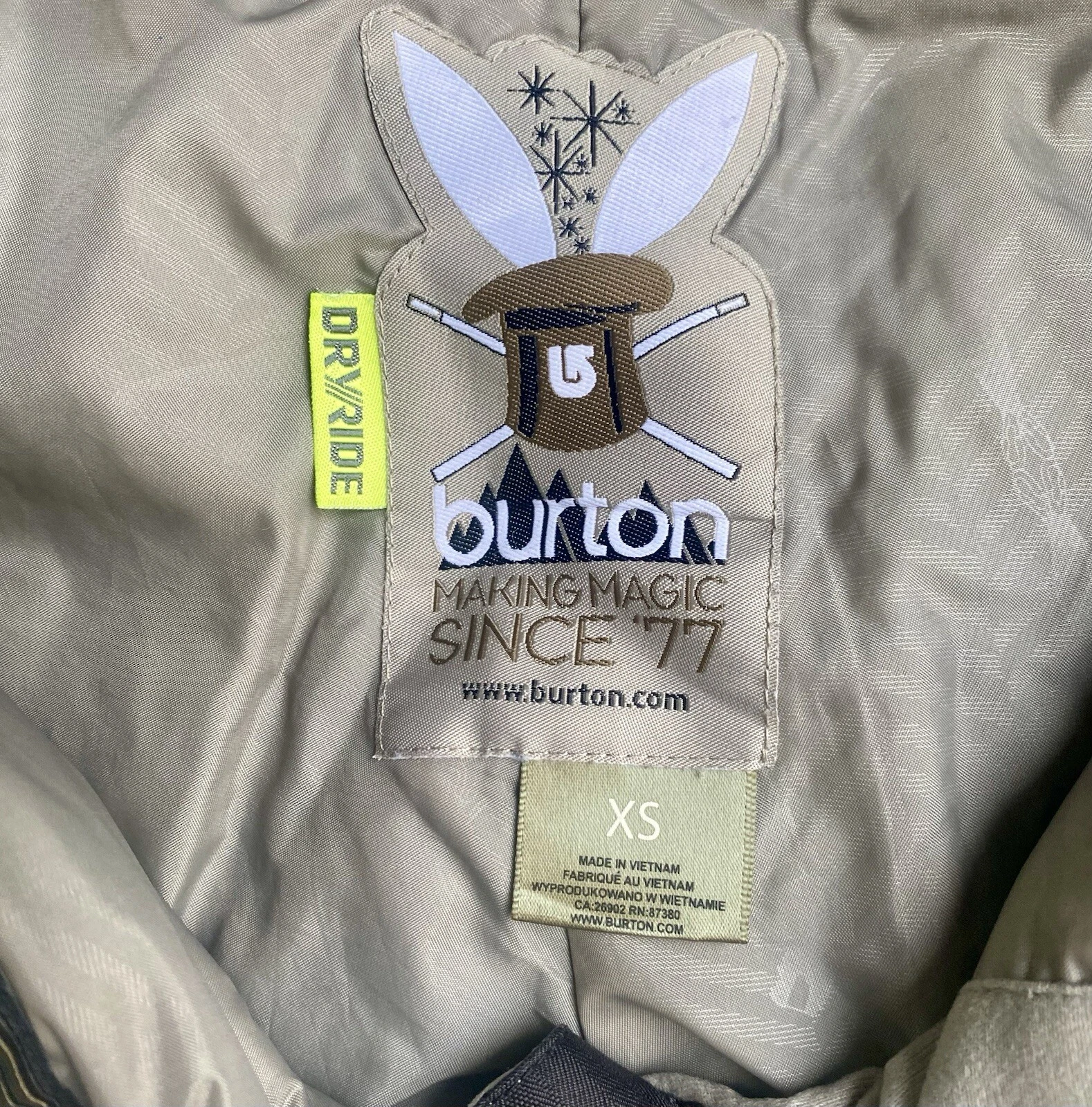 burton dryride vented lined ski snowboard winter pants