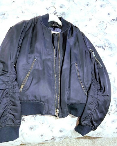 Topshop Navy Blue Bomber Jacket 