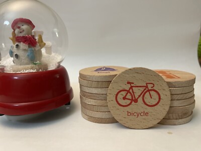 16Pcs Vehicles Memory Game Wooden Disc Matching Natural Toys Christmas Gift