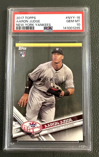 2017 AARON JUDGE NY YANKEES  TOPPS TEAM SET ROOKIE CARD #NYY-16 PSA 10 GEM-MT