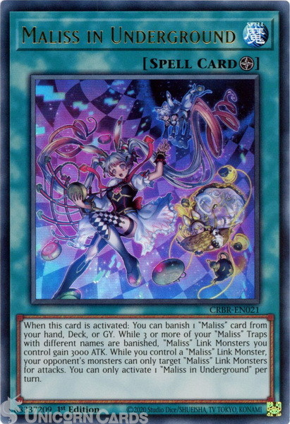 CRBR-EN021 Maliss in Underground : Ultra Rare 1st Edition YuGiOh Card