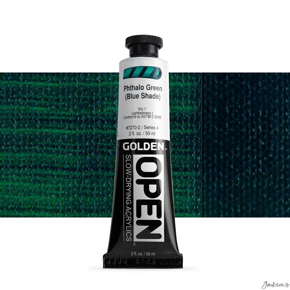 Golden Open Acrylic Paint Phthalo Green Blue Shade 59ml Tube For Artists