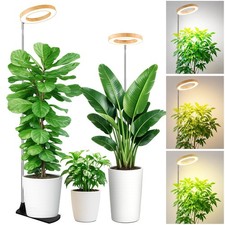 Indoor Plant Grow Lights, Full Spectrum Adjustable Lamp with Timer, 2 Pack