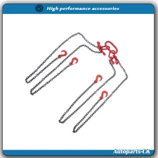 Lifting Chain Sling 1/4in × 5ft 4 Leg w/ Grab Hook 6600lbs Capacity G80 Red