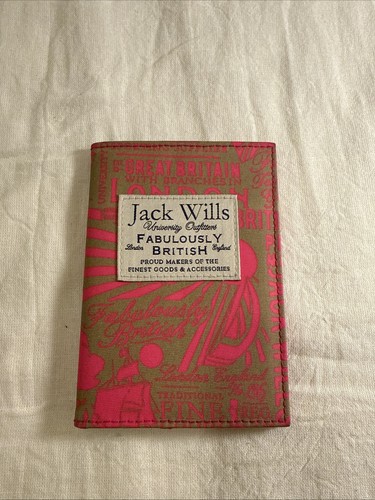 Jack Wills University Outfitters Passport Cover - Pink and Beige Gently Used