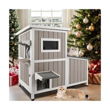 PetsCosset Cat House for Outdoor Cats Outside Feral Cat Shelter Weatherproof ...