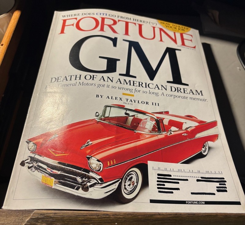 2008 December 8 Fortune Magazine GM Death Of The American Dream