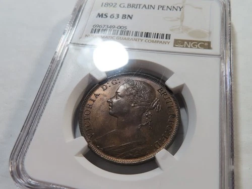 R94 Great Britain 1892 1 Penny NGC MS-63 Brown