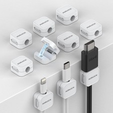 Magnetic Cord Organizer 10 Pack Adhesive Cable Clips for Desk Nightstand Wire Ma