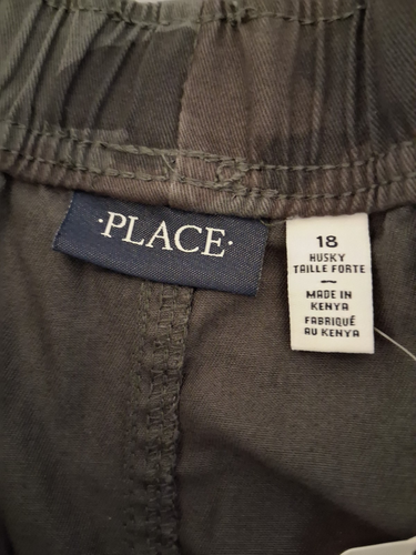 Children's Place Gray and Brown Camo Cargo Pants Size 18 Husky NWT - Picture 6 of 10