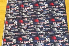 NEW ENGLAND PATRIOTS Fabric Cotton Material 1/2 yard 18" x 57" NFL FOOTBALL NEW