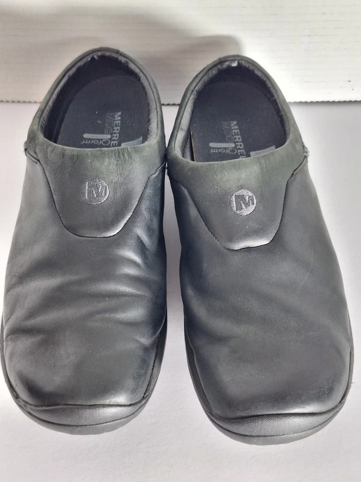 Zuecos Merrell Encore Free negros para mujer talla 11 cuero rendimiento confort toboganes Foto 2 de 4