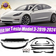 For Tesla Model 3 17-24 Body Kit Front Splitter Rear Spoiler Diffuser Side Skirt