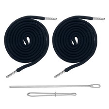 2Pcs Drawstring Cord, 51" Drawstring with Threader(0.24" D, Dark Blue-Gray)