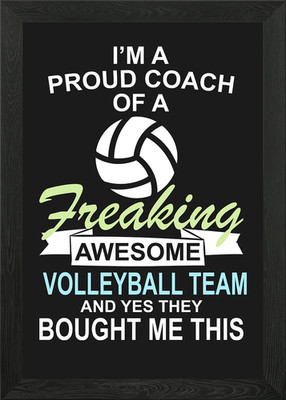 Volleyball Trainer Spaß Geschenk gerahmtes Wandbild Poster Leinwanddruck Bild