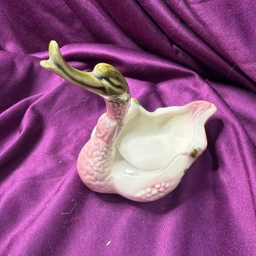 Vintage 1950s Hull Pottery Pink Baby Cygnet Swan Candy Trinket Dish