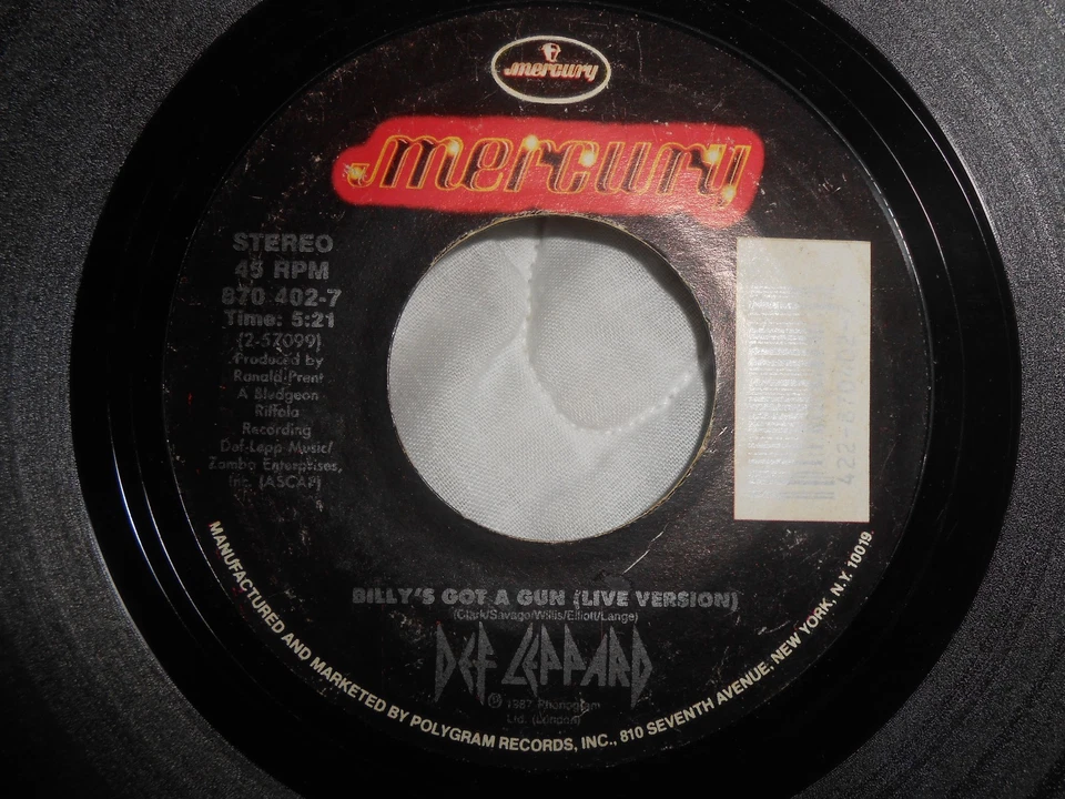 DEF LEPPARD~"LOVE BITES"~Orig. 1988~ROCK~HARD ROCK~7'' 45rpm~MERCURY~VG+ - Image 2 of 2