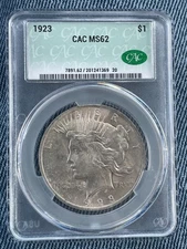 1923 $1 CAC MS62 Peace Dollar