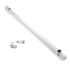 Adjustable Sliding Patio Door Security Bar with Child Lock White