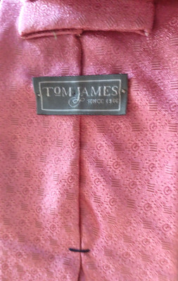 TOM JAMES Made USA Dress Tie 100% Silk Pink Tall 64.5'' X-Long