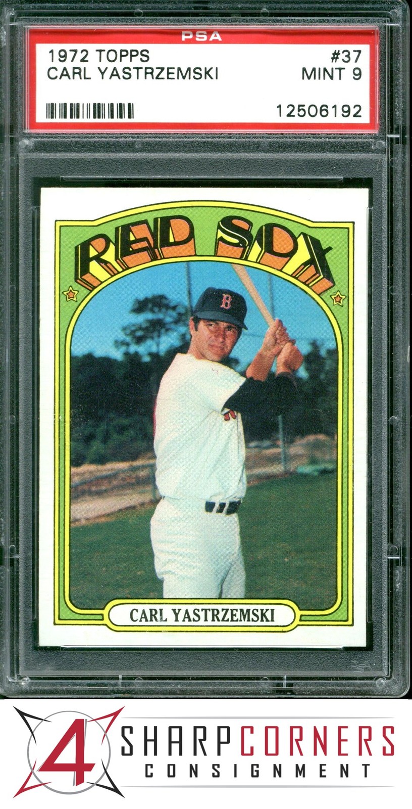 1972 TOPPS #37 CARL YASTRZEMSKI RED SOX HOF PSA 9