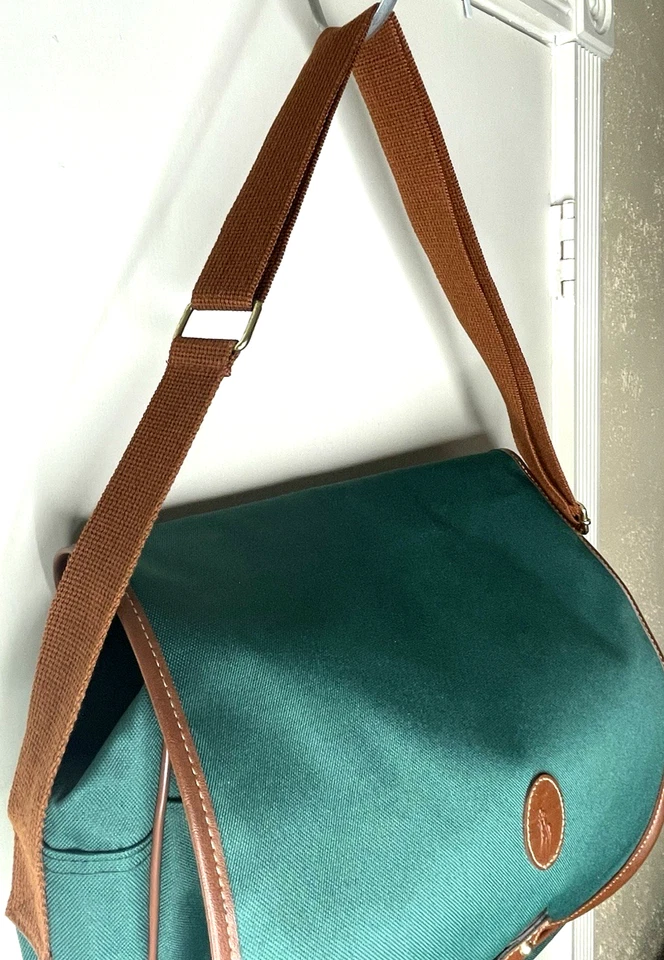 Vintage Polo Ralph Lauren Green Crossbody Messenger Bag Laptop Briefcase Luggage - Image 4 of 4