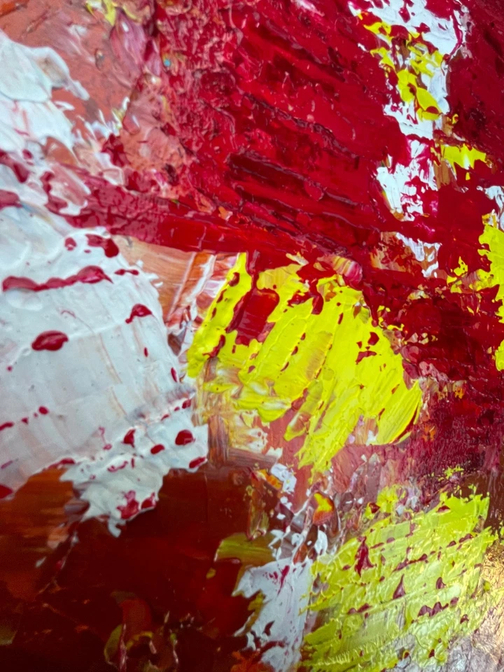 Original  "Red-Haired Woman" 20x20 Canvas Expressionism Abstract Design Home Art - Image 3 of 4