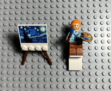 NEW LEGO VINCENT VAN GOGH Mini figure & Easel idea106 The Starry Night 