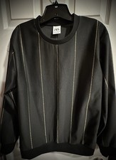 ZARA MAN Black With Gold Stripes Sweater/Sweatshirt, Size M Slim Fit