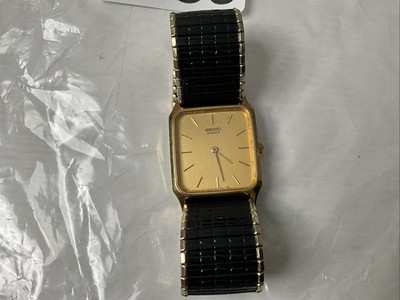 Vintage Seiko Quartz Men's Dress Watch 6530-5500 Gold Tone Square