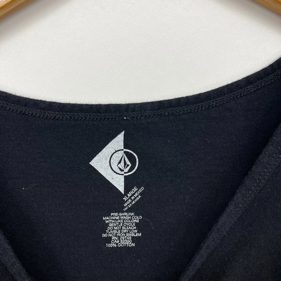 Volcom Tank Top Men's Size XL Black Logo Pullover Cotton Sleeveless - Image 4 of 4