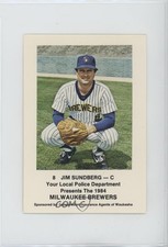1984 Milwaukee Brewers Police Jim Sundberg #8 0au4