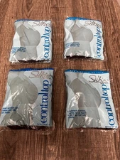 Silkies Control Top Pantyhose Large Light Support Legs Off Black Lot of 4 NOS