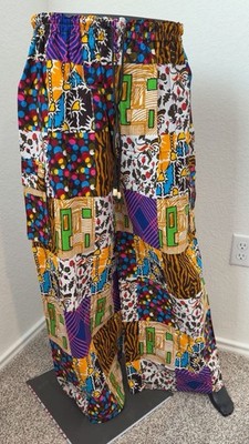 Multicolor Patchwork Harem Pants, Boho Hippie Harem , Wide Leg Bohemian One Size