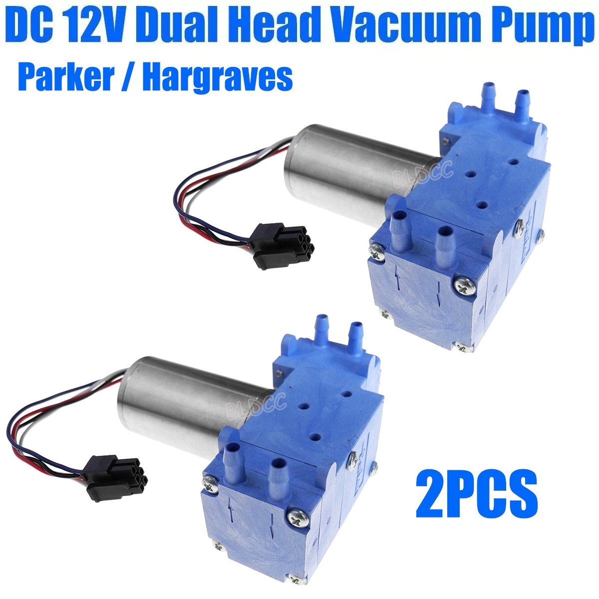 2PCS BLDC Brushless Motor Vacuum Air Pump DC 12V Mini Double Head Diaphragm Pump