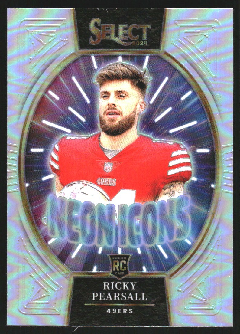 RICKY PEARSALL 2024 PANINI SELECT NEON ICONS SILVER #6 RC SAN FRANCISCO 49ERS