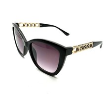 Women  s Luxury Sunglasses Cat Eye Black Gold Chain Link Fashion Designer