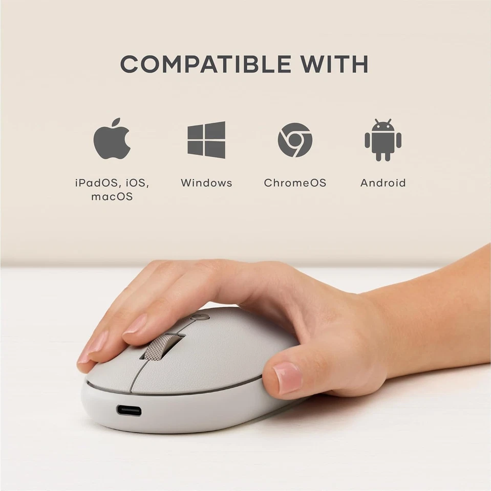 New - Satechi OntheGo Bluetooth Mouse with USB C Rechargeable Battery (Sand) - Image 2 of 4