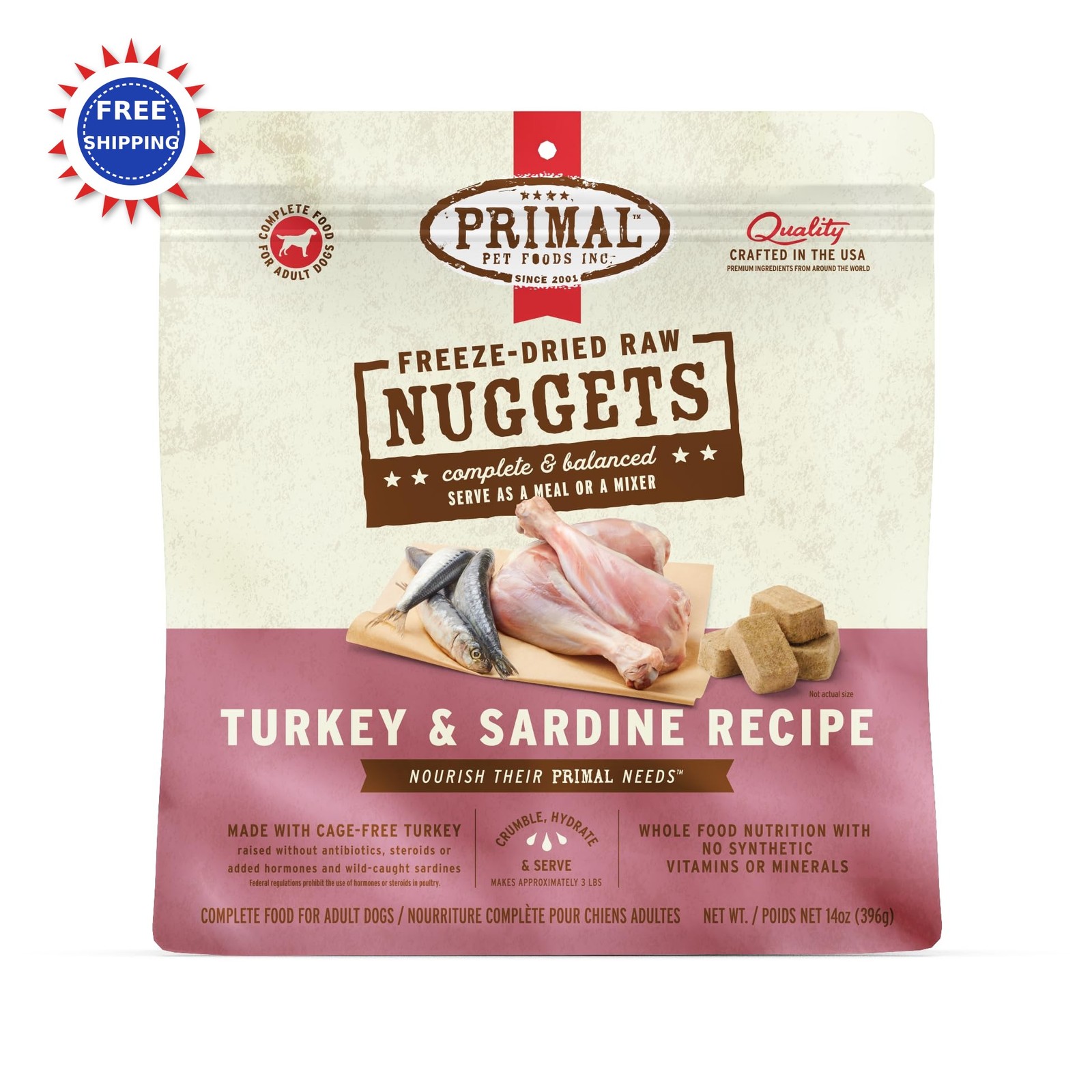 Nuggets 14 Oz Turkey Sardine Complete Balanced