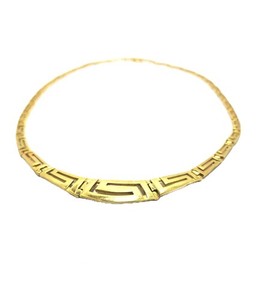 Authentic Greek Key Necklace, Silver Gold Plated Necklace, Meander Pattern