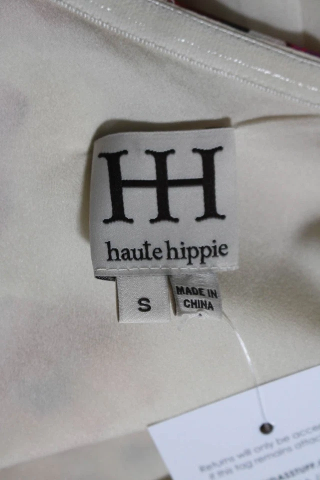 Haute Hippie Womens Floral Print One Shoulder Mini Blouson Dress Beige Size S - Image 4 of 4