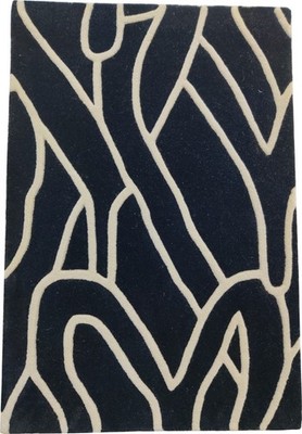 2 x 3 Handmade Rug for Kids 100% Wool Hand Tufted Linear Pattern